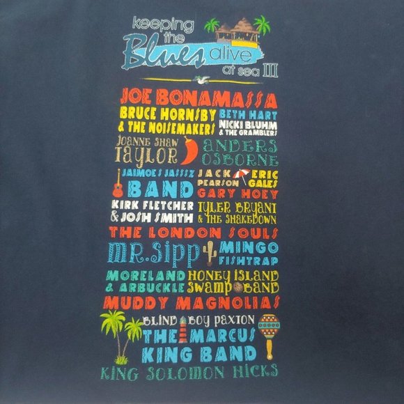 Keeping The Blues Alive At Sea III Joe Bonamassa L Shirt Long Slv Band Cruise - Picture 4 of 7